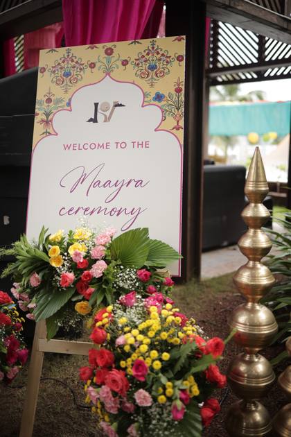 Signage and Floral detail — wedding decor — W GOA
